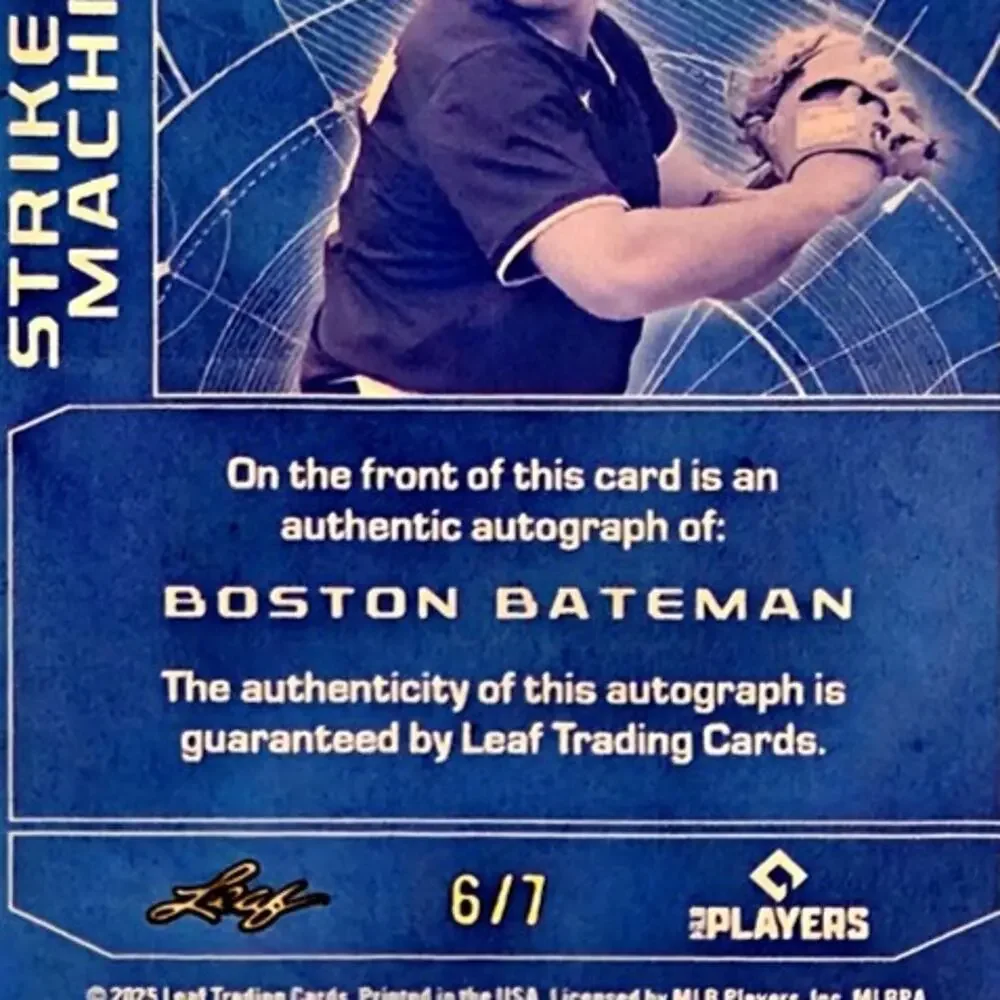 Boston Bateman 6/7 Auto Blue Strikeout Machine Refractor Orioles Top Prospect - Picture 2 of 3